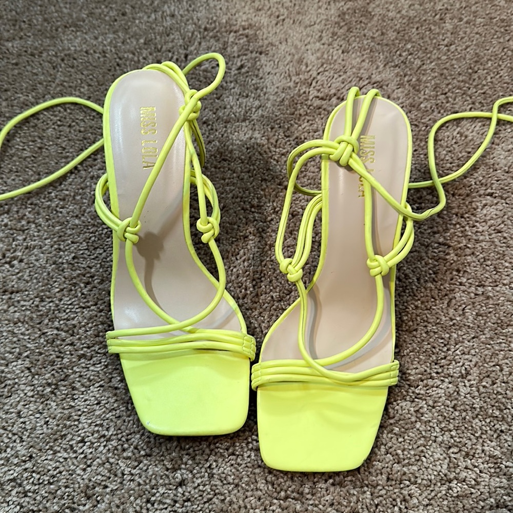 Neon lime green heels